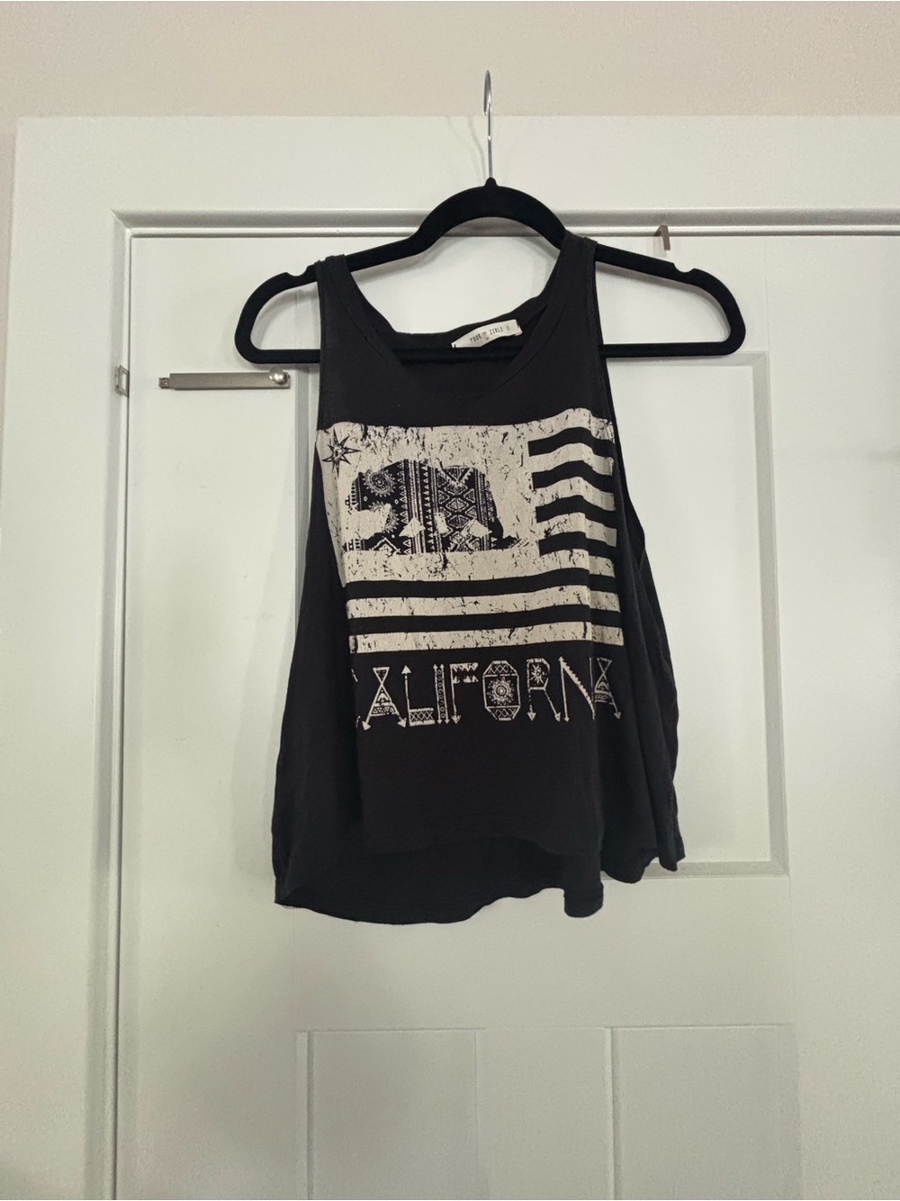 Women's Black Graphic California Tank Top by Free People